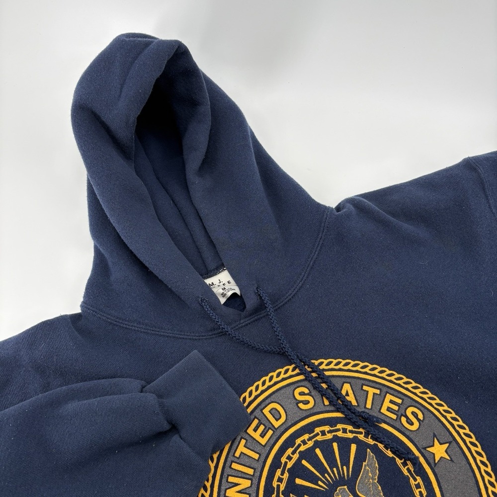 VTG United States Navy Hoodie Mens Medium Pullover Sweatshirt Military USA Soffe